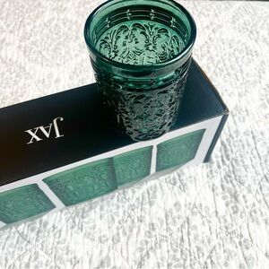🆕 OS JAX Set of 4 Old Fashion Glasses Emerald Green NWT